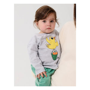 Bobo Choses - Camiseta Bird de algodón orgánico | Gris jaspeado