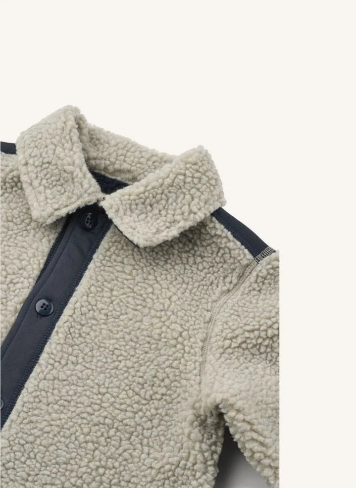 Liewood - Elian Camiseta Overshirt de Sherpa de Fibra Reciclada | Beige