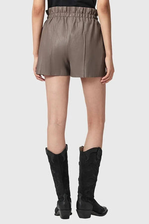 AllSaints Shorts de cuero FRAN para mujer