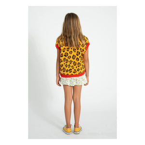 Piupiuchick - Chaleco sin mangas de algodón orgánico con estampado de leopardo | Mostaza