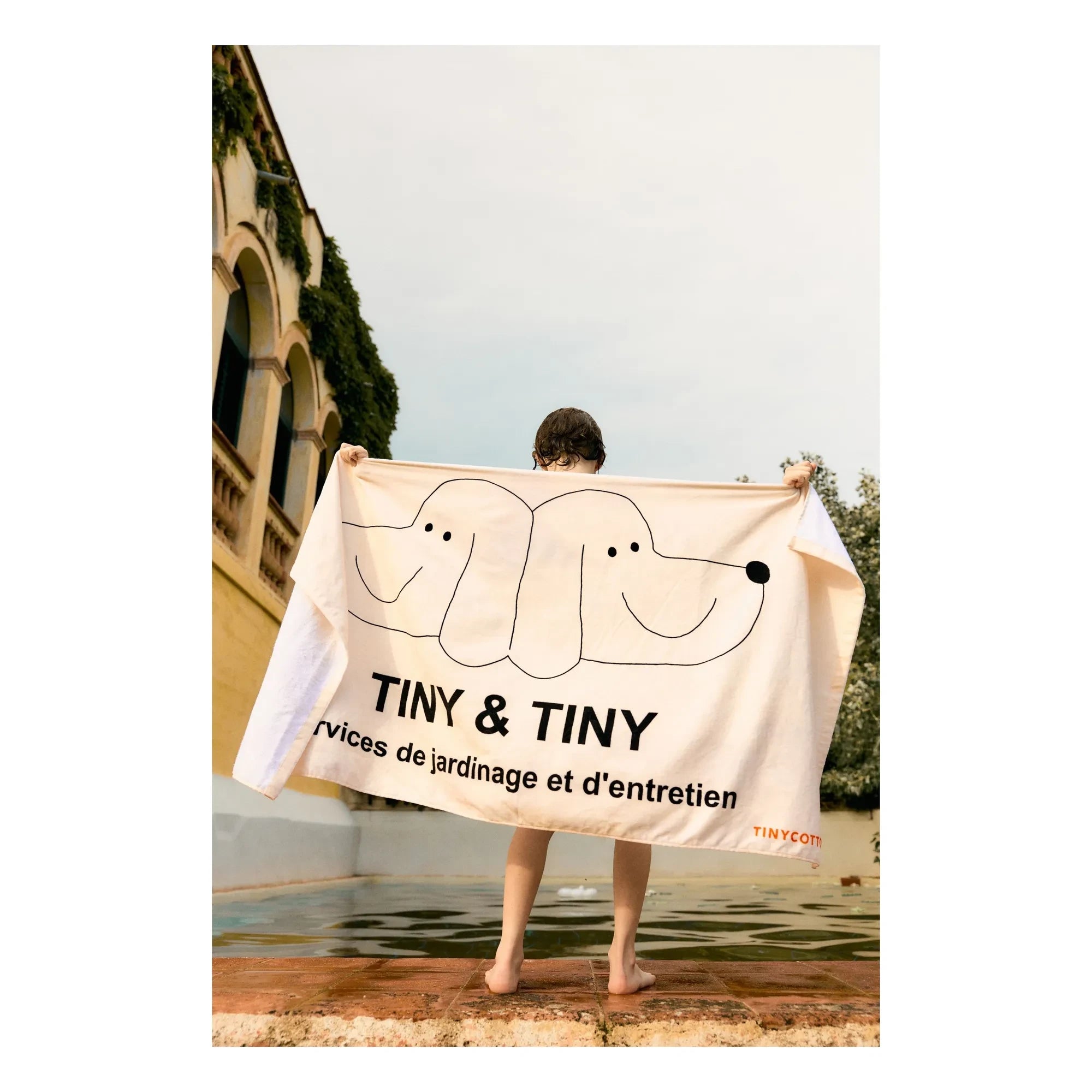 Tinycottons - Toalla de Playa de Algodón Orgánico Tiny & Tiny | Beige