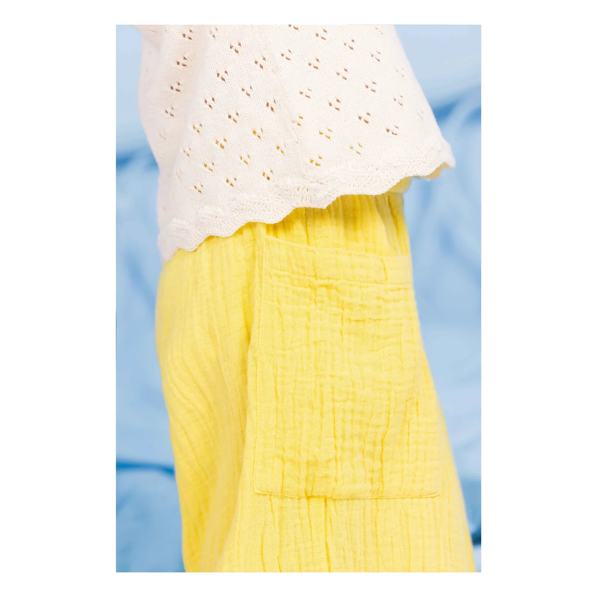 Bonton - Pantalón de Gasa de Algodón con Bolsillos Lauren | Amarillo