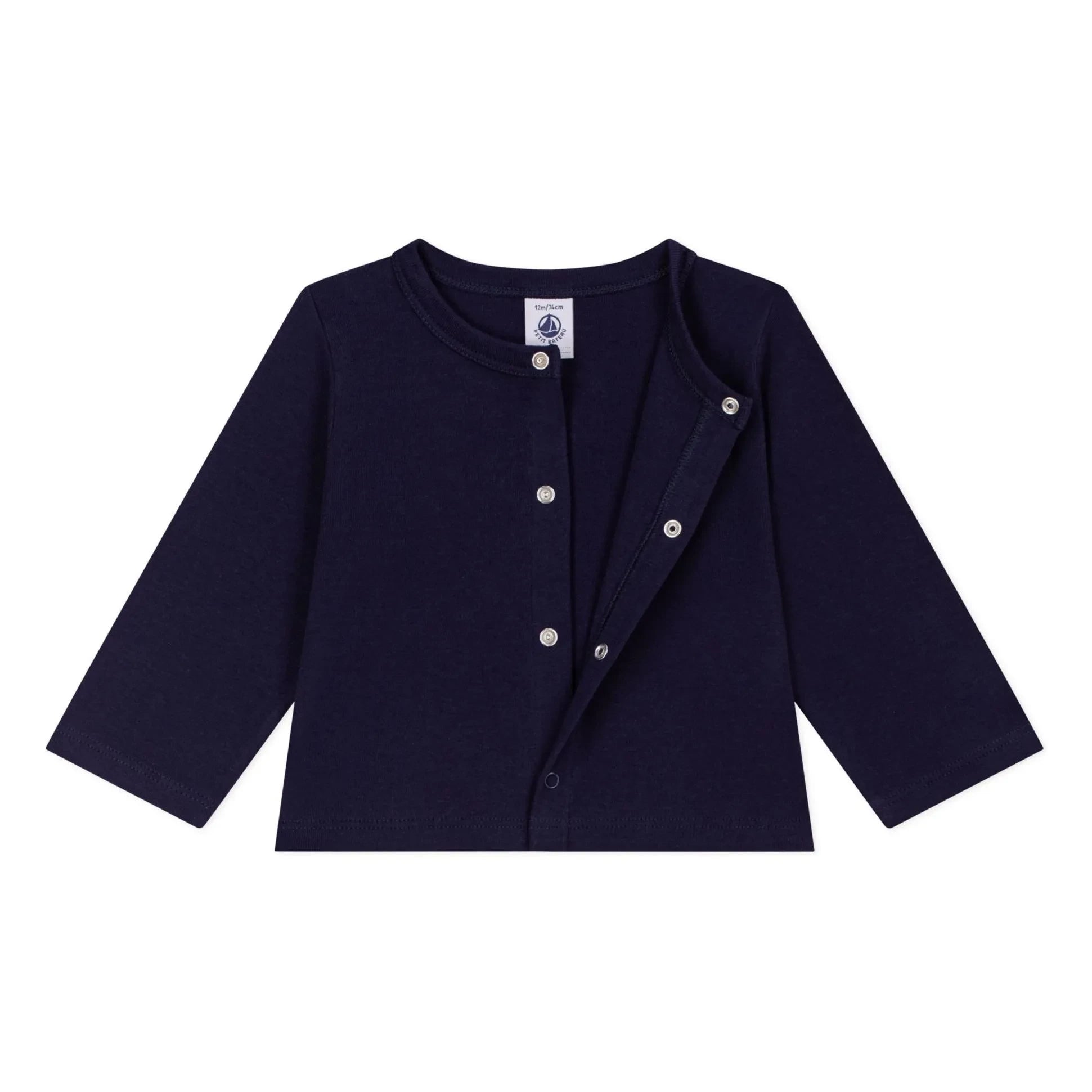 Petit Bateau - Cárdigan de algodón orgánico | Azul noche