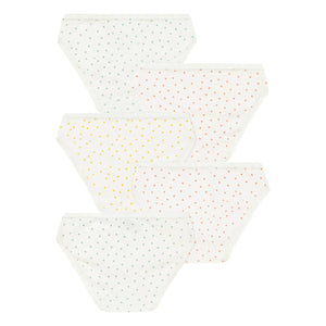 Petit Bateau - Braga Mini Corazón Pack de 5 | Crudo