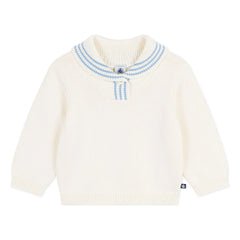 Petit Bateau - Jersey de algodón orgánico con cuello chal | Crudo