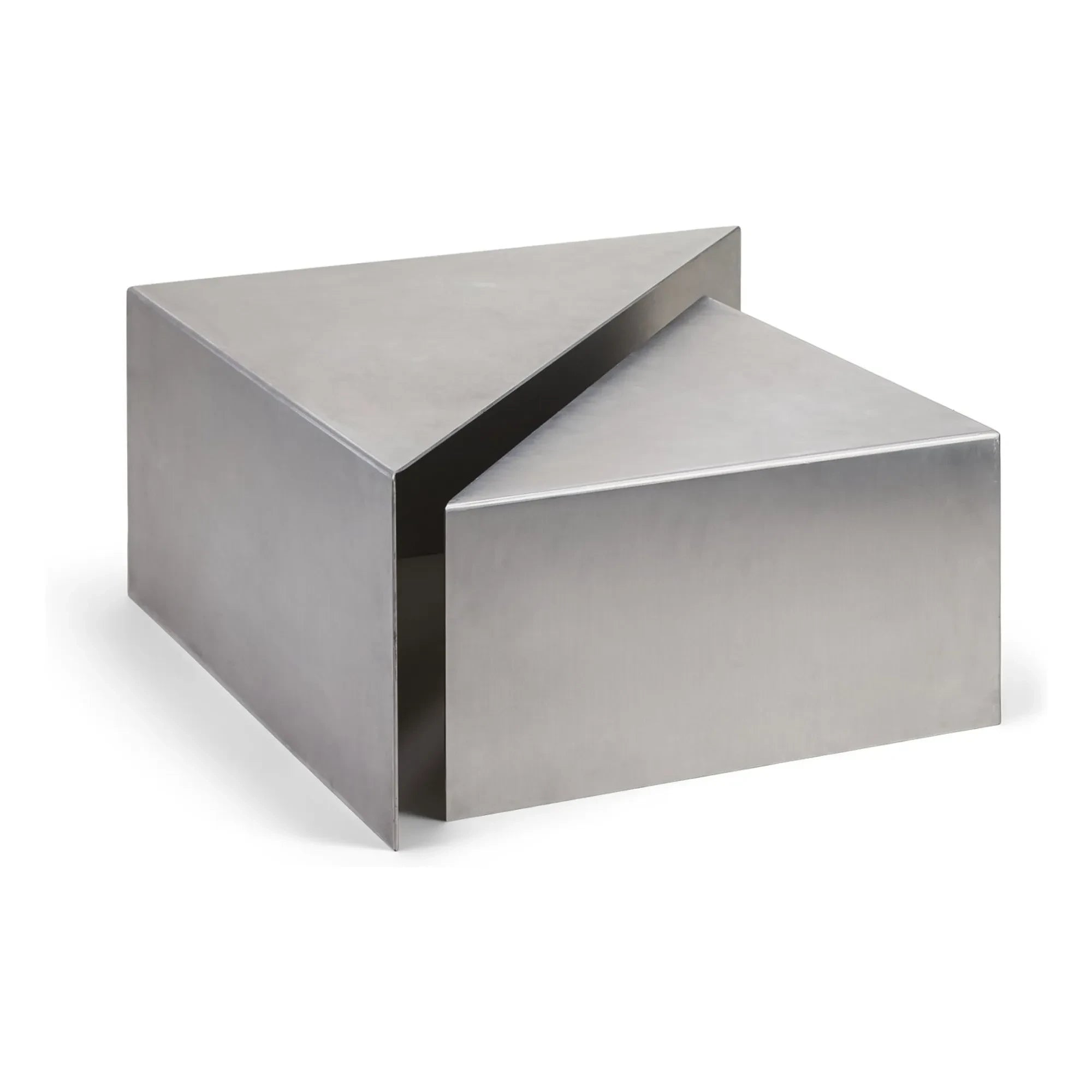 The Socialite Family - Mesa nido Triangolo con revestimiento de aluminio bruto | Aluminio