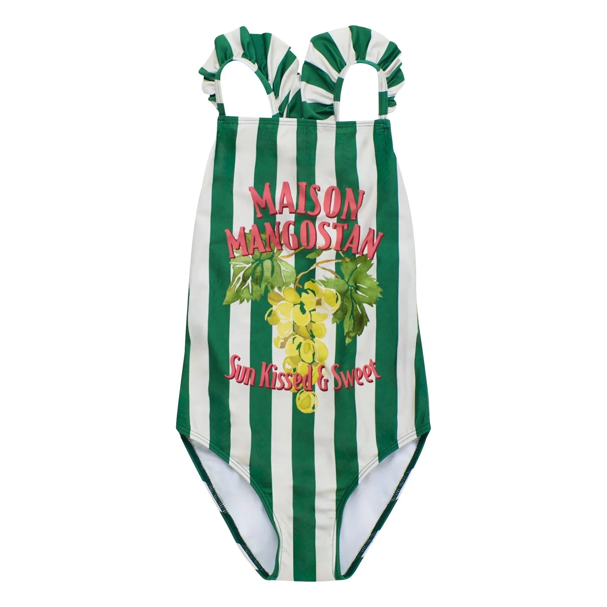 Maison Mangostan - Bañador Rayas Uva Pasa | Verde