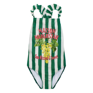 Maison Mangostan - Bañador Rayas Uva Pasa | Verde