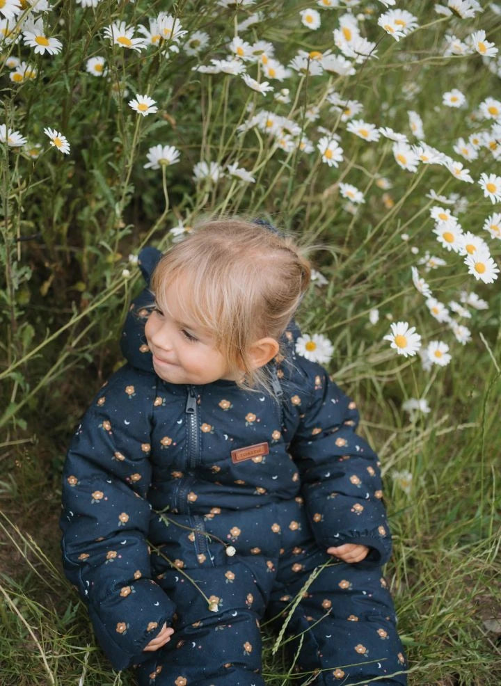 Töastie - Chaqueta Nube Impermeable con Diseño Floral | Azul Oscuro