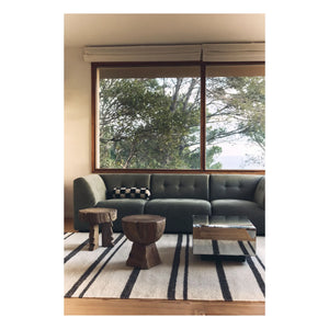 HKliving - Alfombra Kelim de rayas | Crema