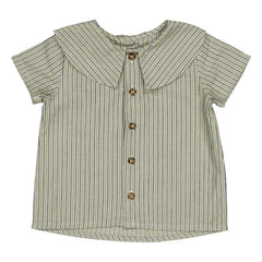 Camisa Loir - Lorette de algodón orgánico a rayas | Verde