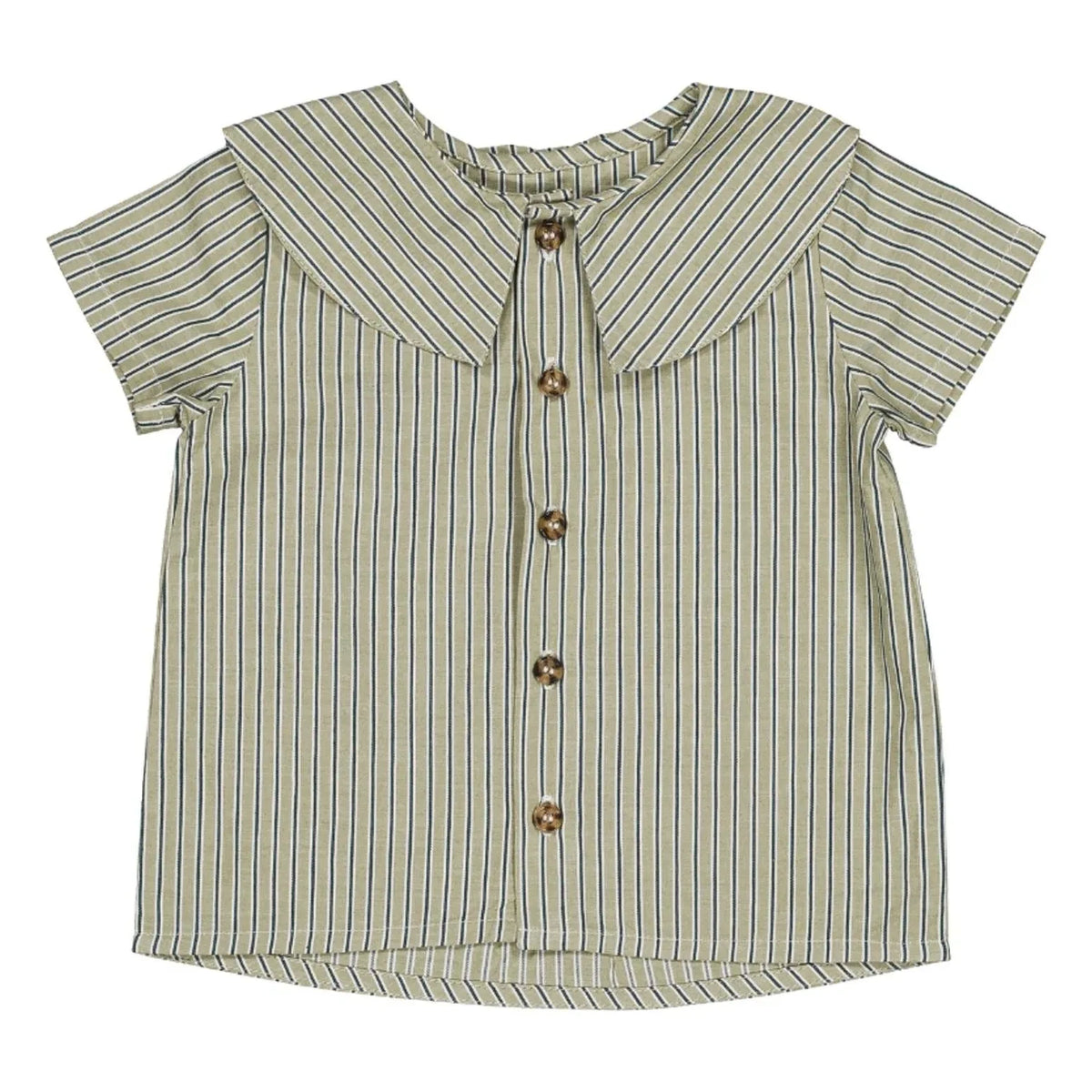Camisa Loir - Lorette de algodón orgánico a rayas | Verde