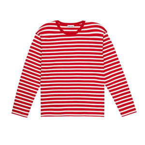 Smallable Man - Camiseta de algodón orgánico a rayas Silas | Rojo oscuro