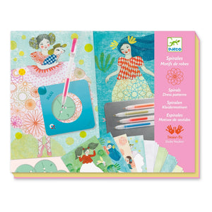 Djeco - Kit de Actividades con Plantillas Espirales de Vestidos