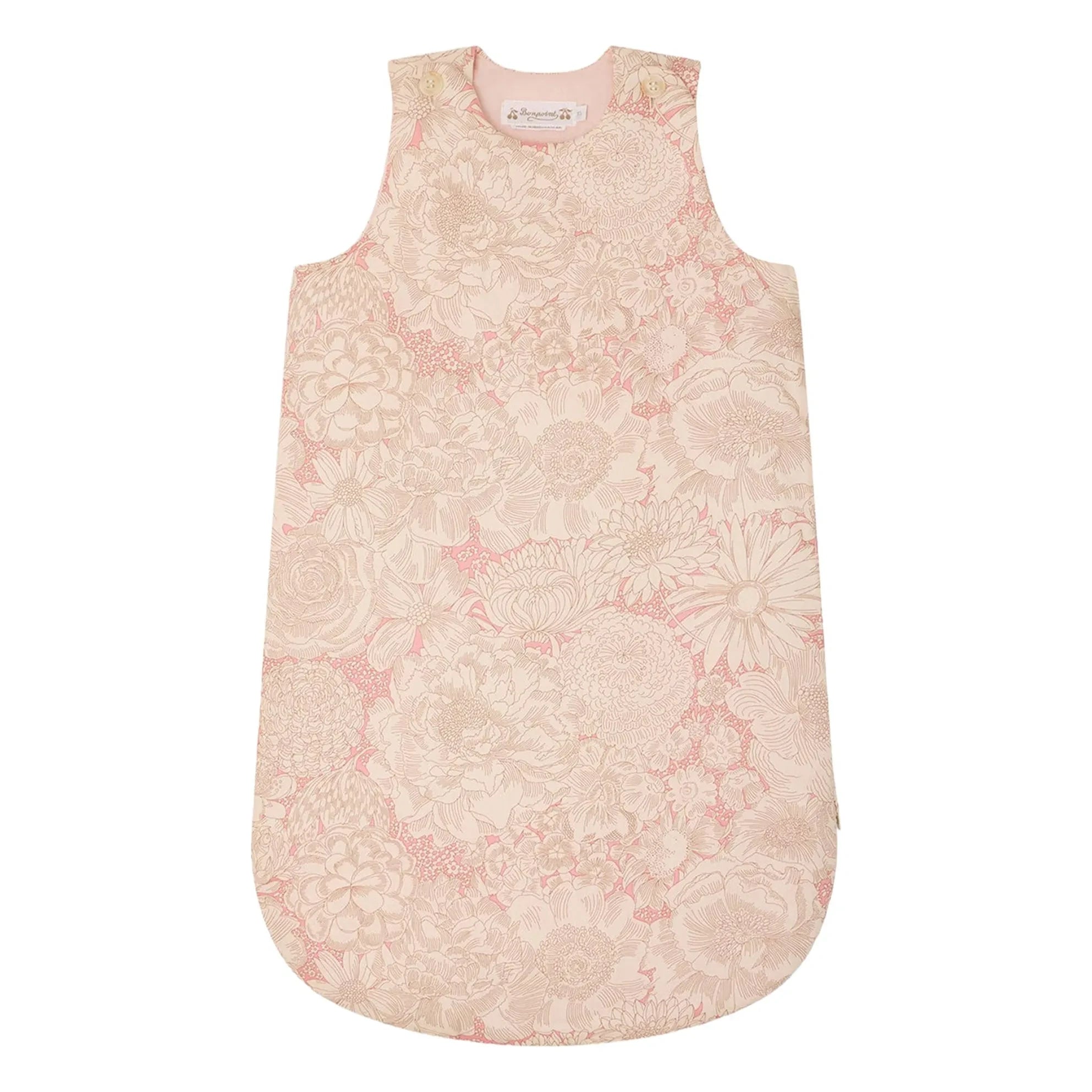 Bonpoint - Saco de dormir Joujou Fleurie de algodón orgánico | Rosa pálido