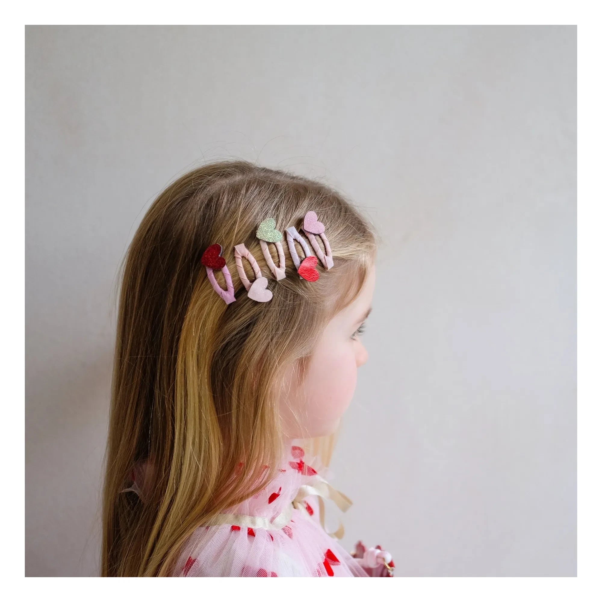 Mimi & Lula - Set de 5 horquillas mini corazón rosas