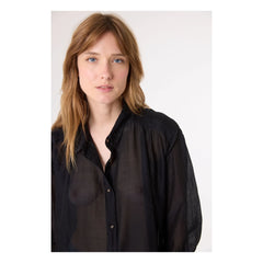 Sacrécoeur - Camisa de algodón orgánico y seda Ali | Negro