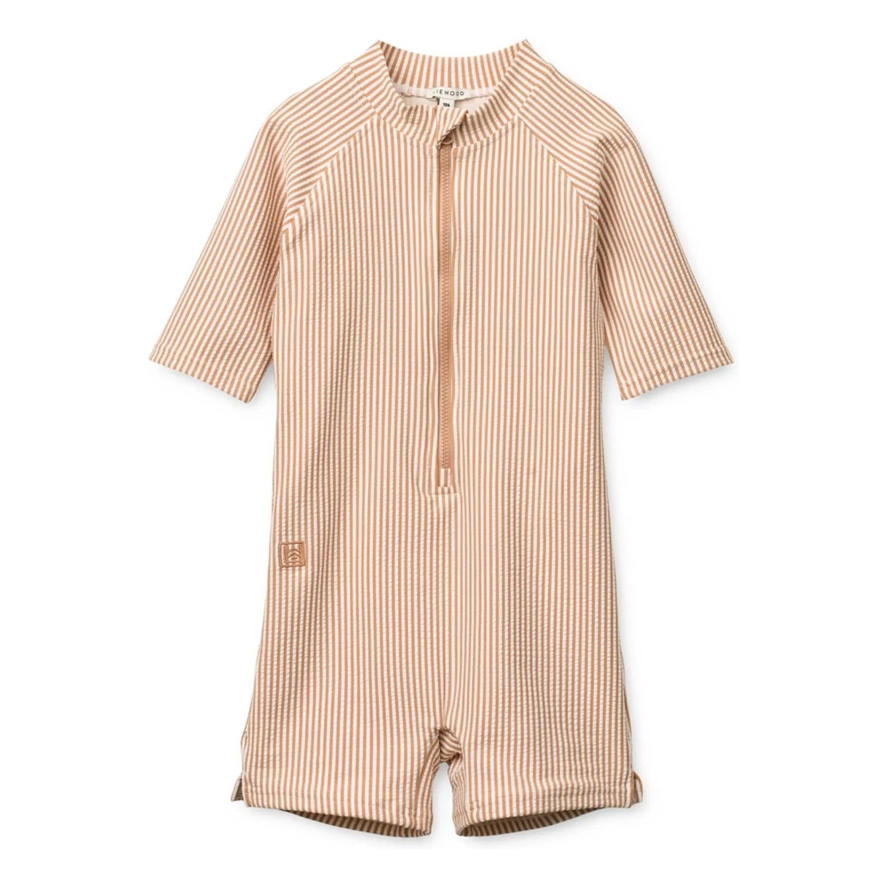 Liewood - Max Traje de baño de rayas seersucker con protección UV de fibra reciclada | Rosa