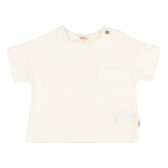 Búho - Camiseta de lino con bolsillo | Blanco