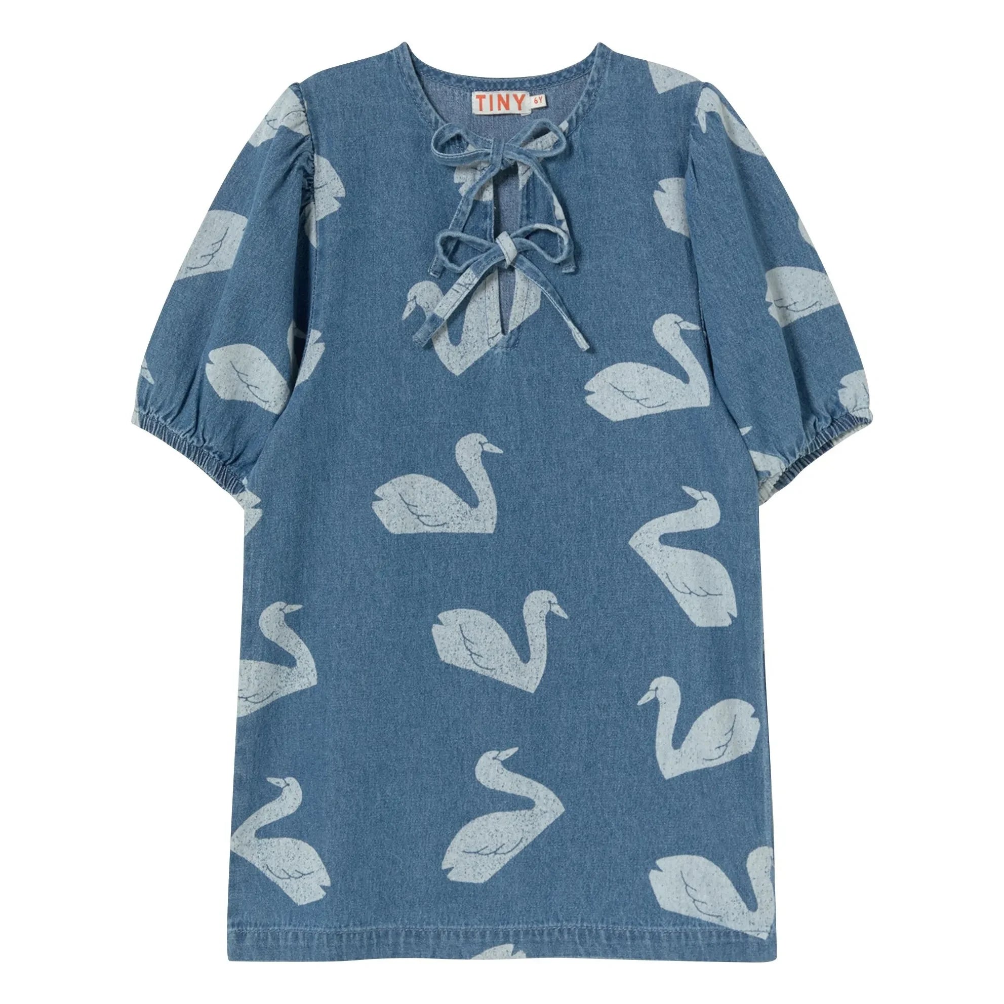 Tinycottons - Vestido Cisnes Vaqueros | Azul