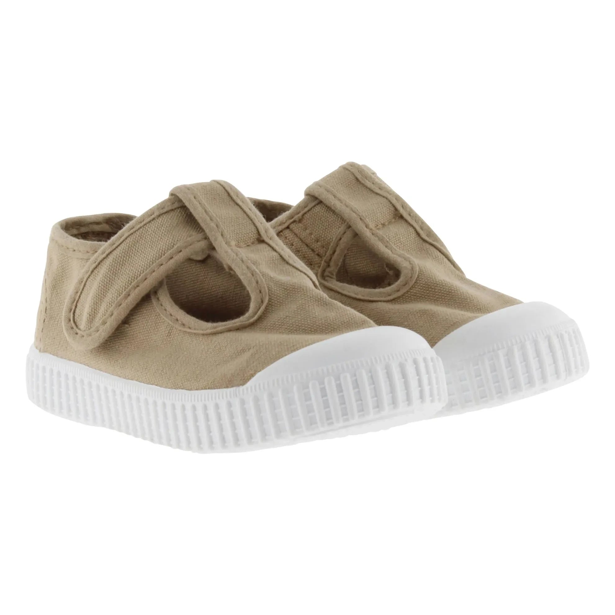 Victoria - Zapatillas Sandalias con Tira de Lona Rayada | Camel