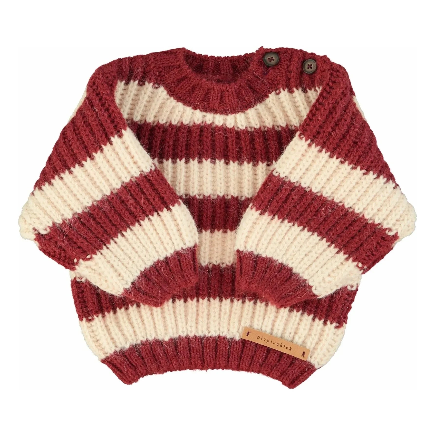 Piupiuchick - Jersey de lana a rayas | Burdeos