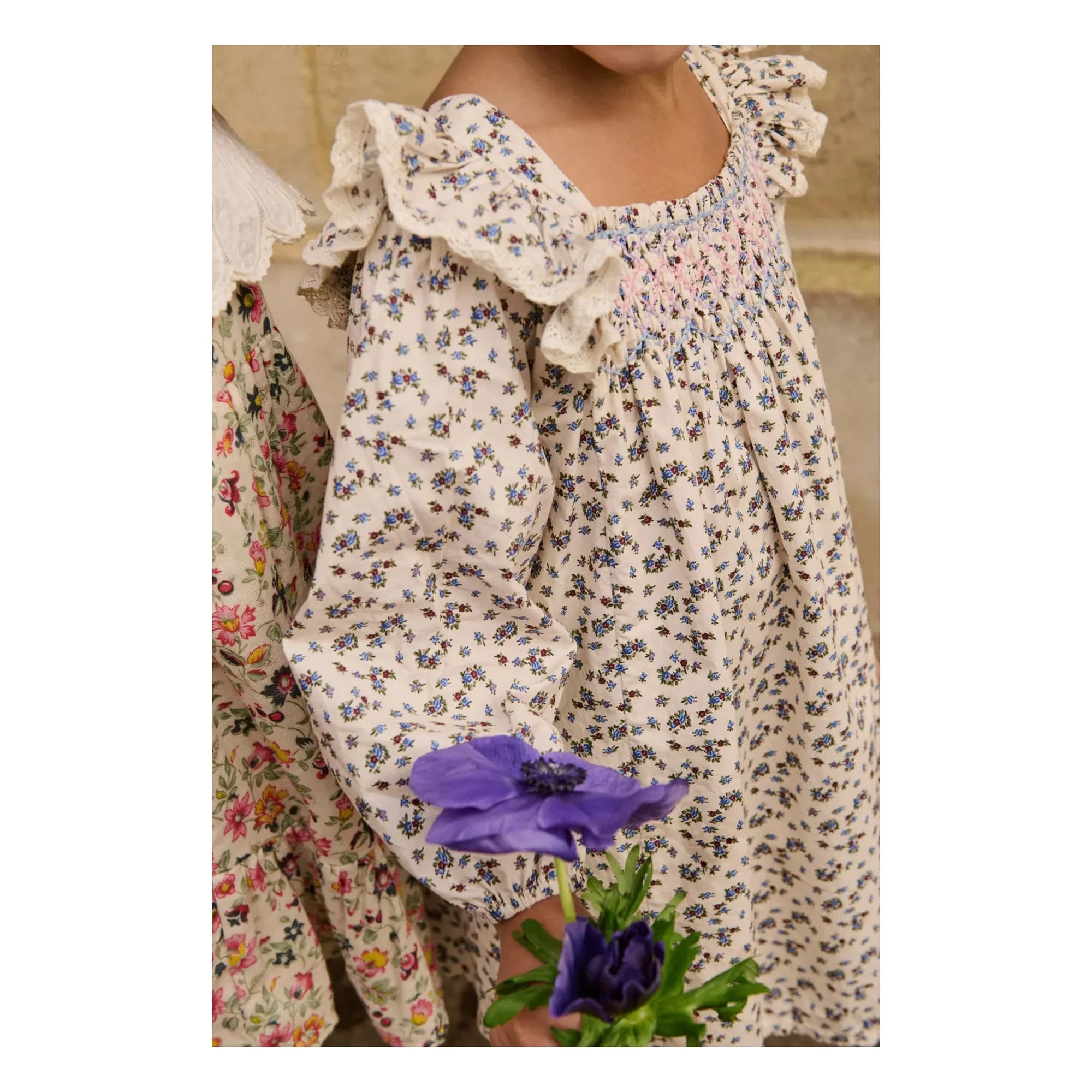 Louise Misha - Vestido de algodón orgánico Martina | Crema