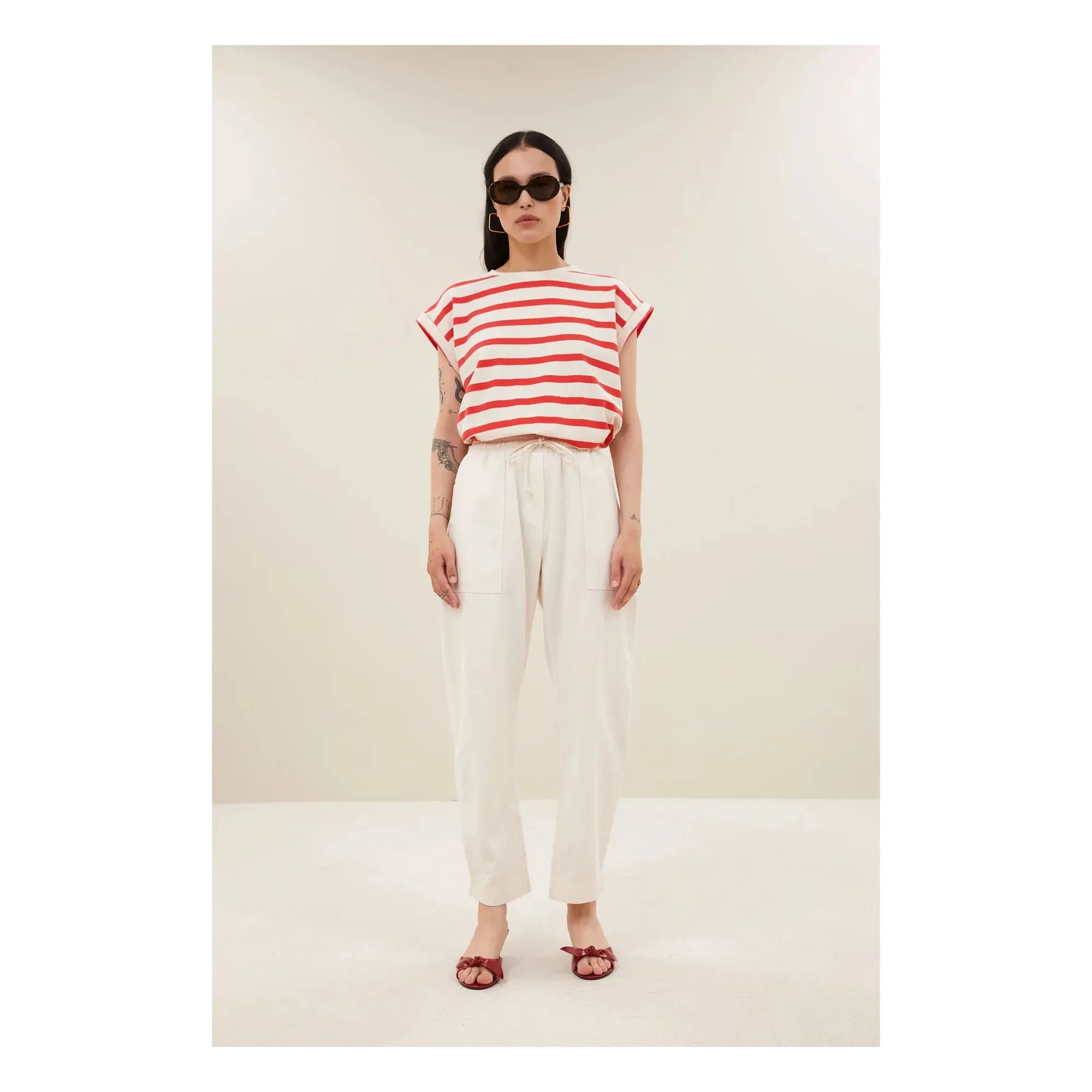 By Bar - Camiseta marinera Tobi Pamuk | Rojo