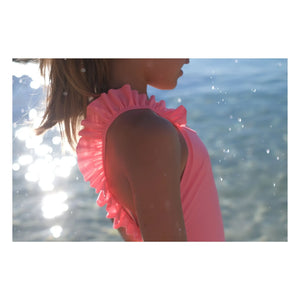 Lison Paris - Bañador de 1 pieza Anti-UV con fibras recicladas | Coral