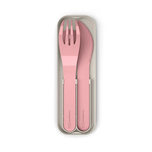 Monbento - MB Pocket Color Set de cubiertos biodegradables | Rosa