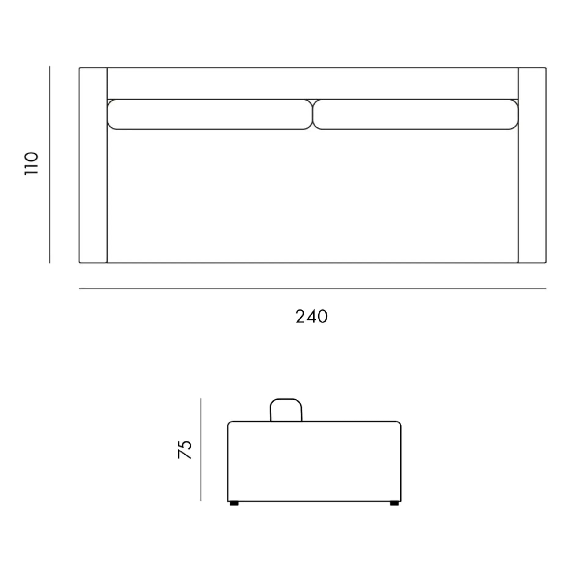 Edición Panac - Sofá ligero de 3 plazas Bellechasse, algodón y lino - 240 cm | Lino
