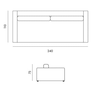 Edición Panac - Sofá ligero de 3 plazas Bellechasse, algodón y lino - 240 cm | Lino