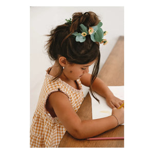 Lilinoa - Top a cuadros bordado Esther | Caramelo