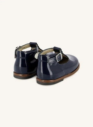 Tartine et Chocolat - Zapatos de bebé de piel charolada con lazo | Azul marino