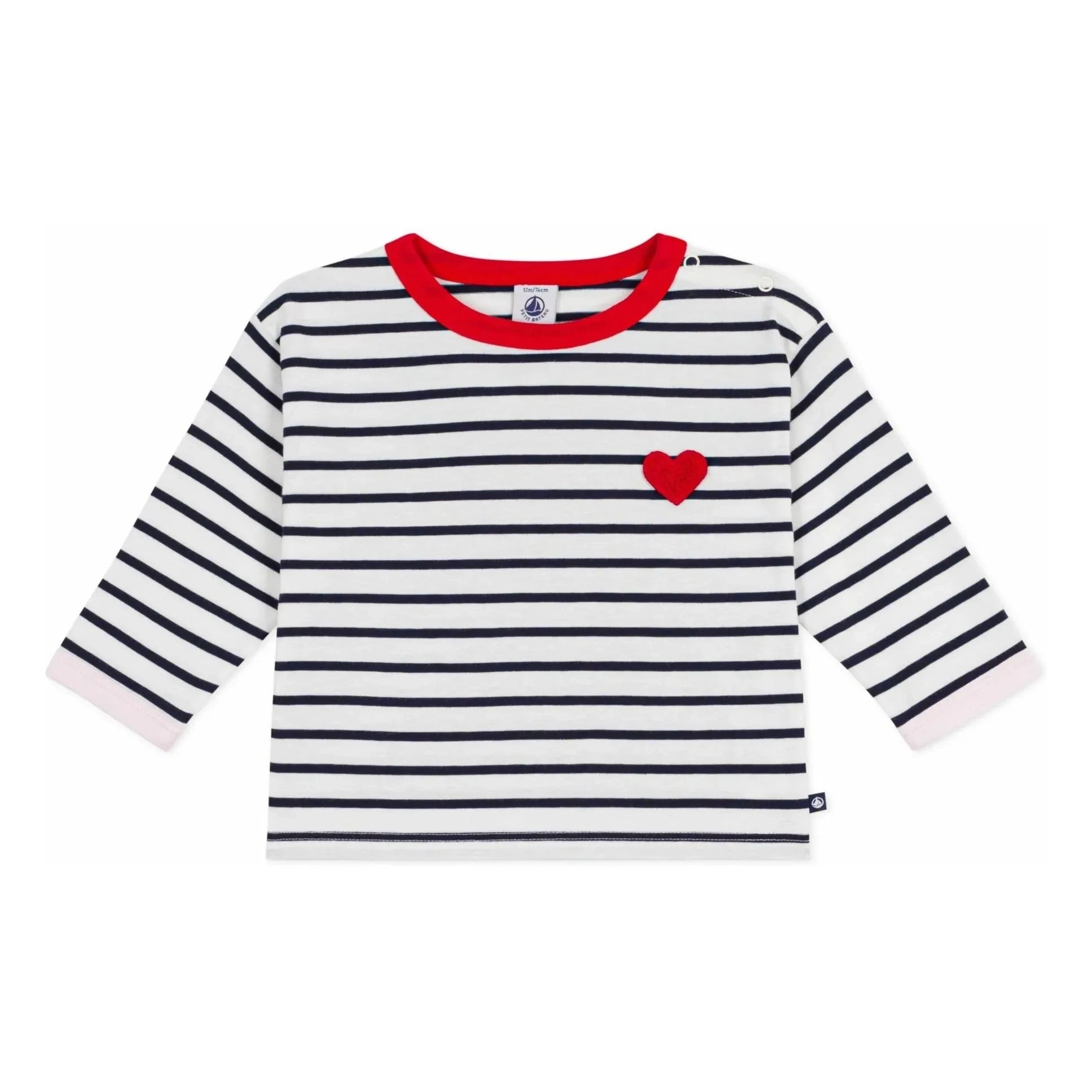 Petit Bateau - Camiseta Kalp de rayas marineras | Blanca