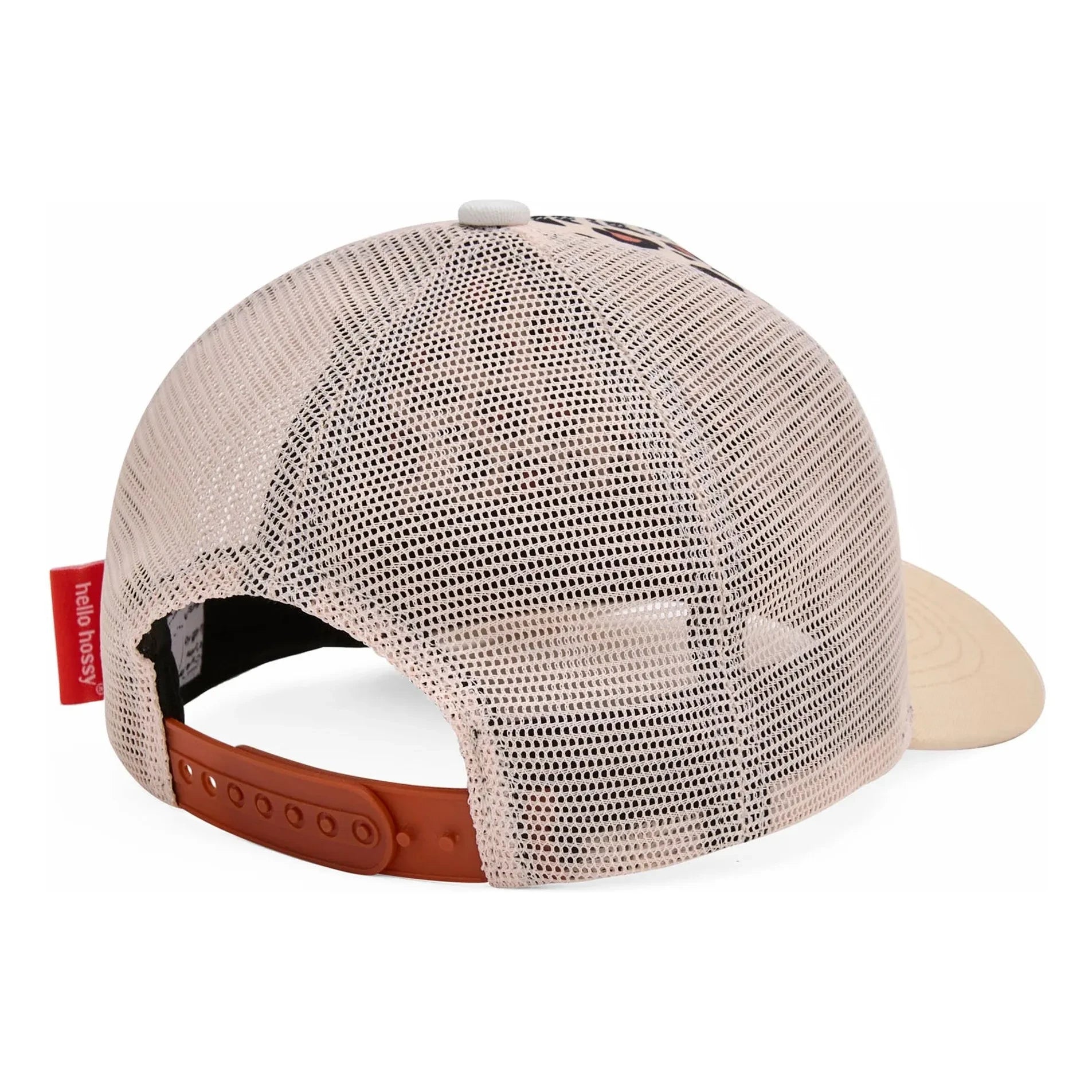 Hello Hossy - Gorra Trucker con Visera Curva Leopardo Fibras Recicladas | Crema