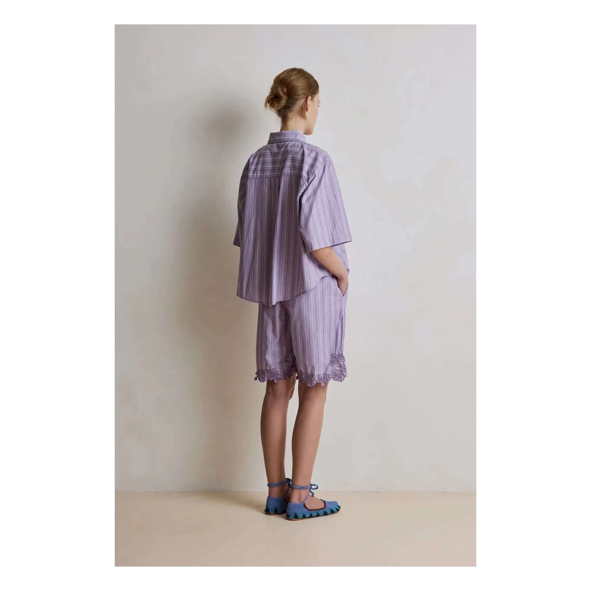 Hod - Camisa de rayas de algodón Selena | Lila