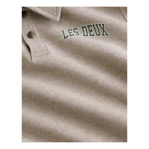 Les Deux - Kolej Ragbi Polo Yaka Sweatshirt %100 Organik Pamuktan Üretilmiştir | Kum
