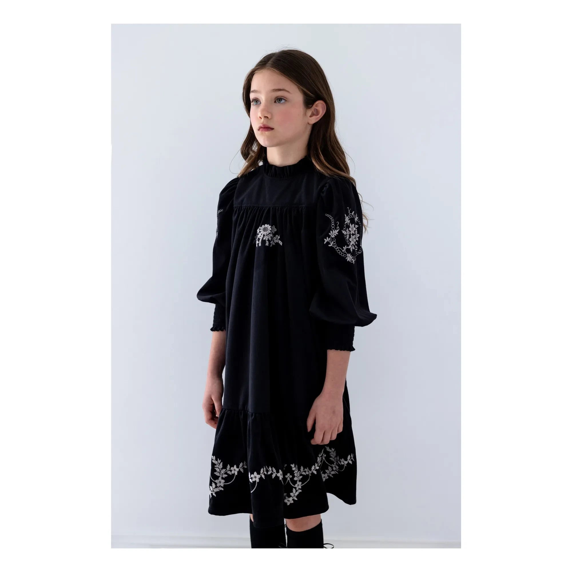 petite Amalie - İşlemeli elbise | Siyah
