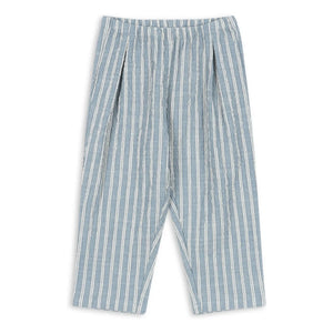 Konges Sløjd - Pantalones de algodón orgánico a rayas Elliot | Azul