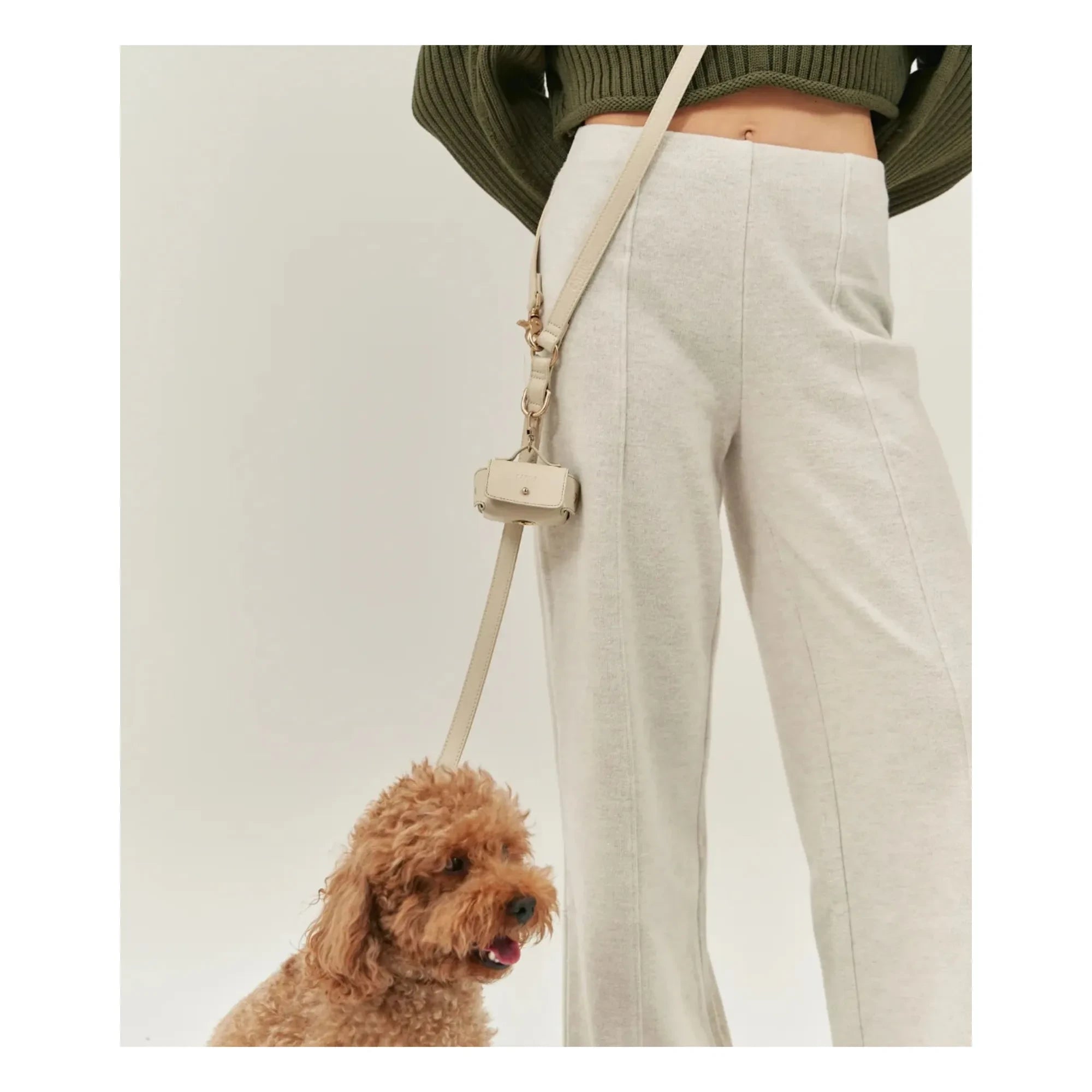 Cafide - Dispensador de bolsas de cuero vegano | Beige