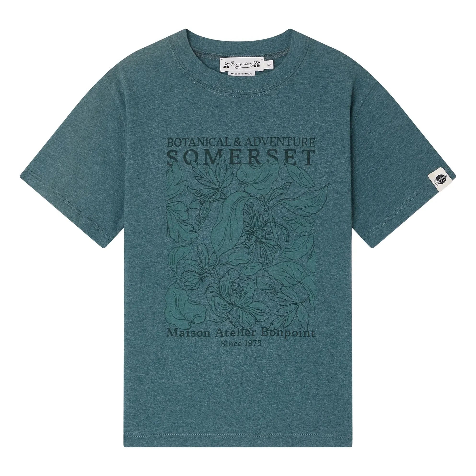 Bonpoint - Camiseta de algodón orgánico Thibald | Azul pavo real