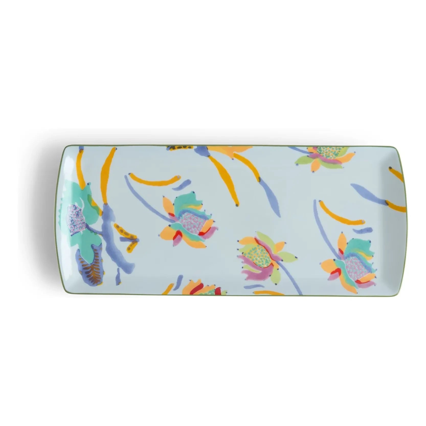 Lisa Corti - Bandeja rectangular de porcelana japonesa | Azul claro