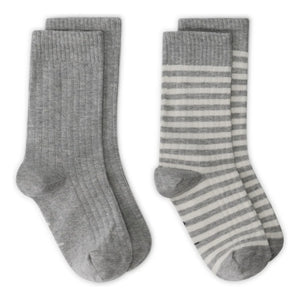 Gray Label - Set de 2 pares de calcetines de algodón orgánico | Gris jaspeado