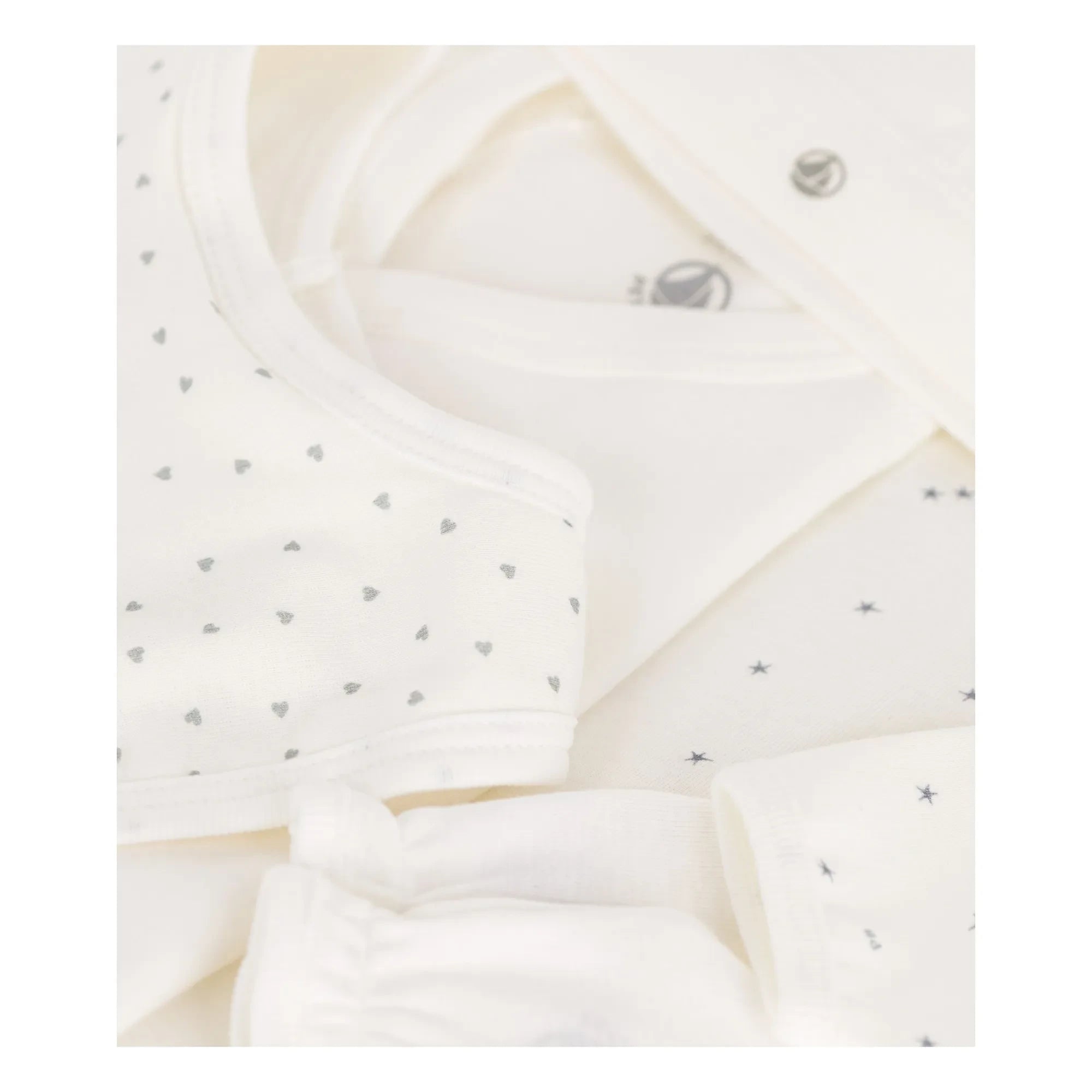 Petit Bateau - Maleta de maternidad Corazones Algodón orgánico | Crudo
