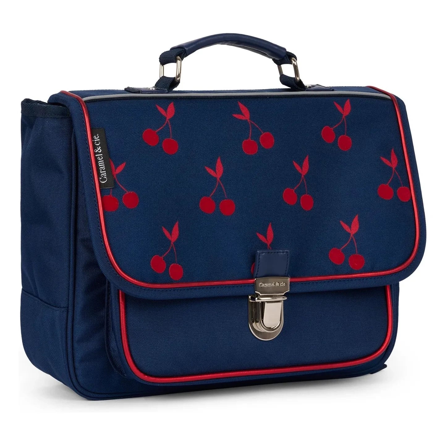 Caramel & Cie - Bolso pequeño Velvet Cherries | Azul marino