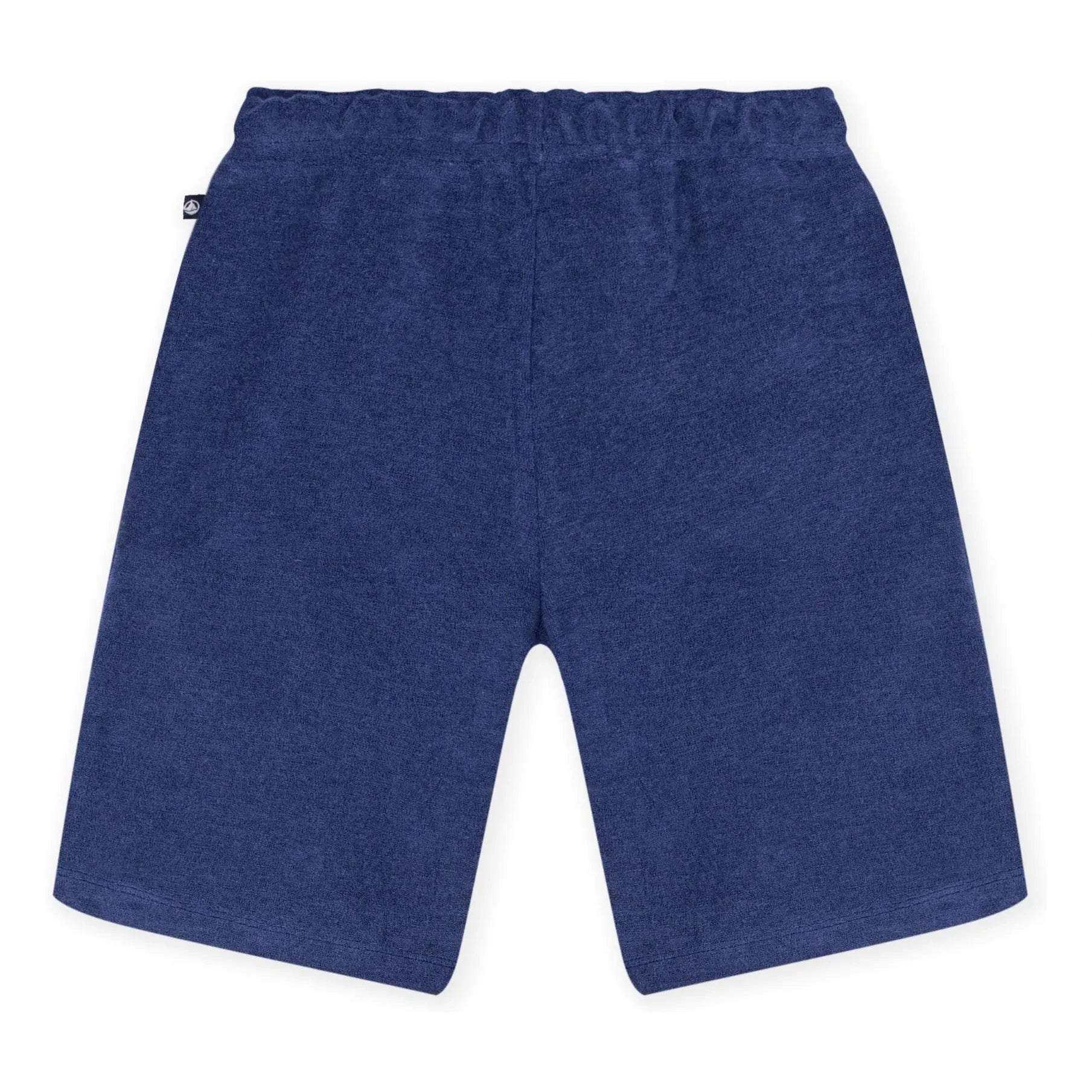 Petit Bateau - Pantalón corto de bermuda de esponja liso | Azul marino