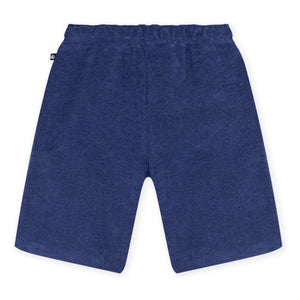 Petit Bateau - Pantalón corto de bermuda de esponja liso | Azul marino