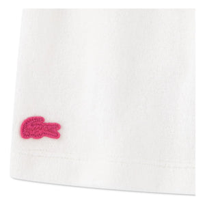 Lacoste - Falda toalla con logo de algodón orgánico | Blanco roto