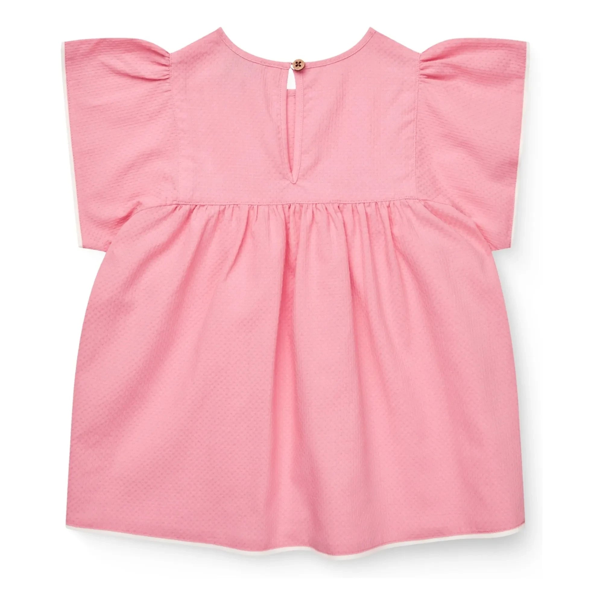 Copenhagen Colors - Blusa con volantes de algodón orgánico | Rosa empolvado
